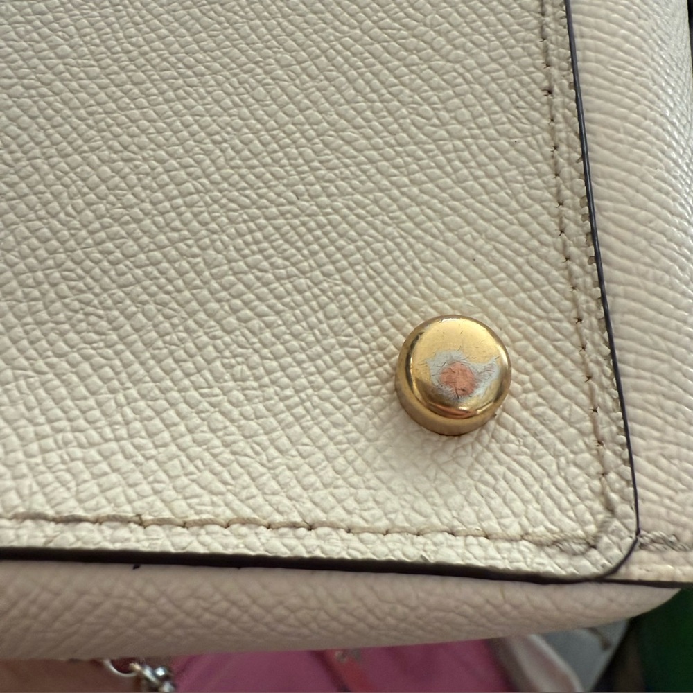 COACH 79946 Rowan Crossgrain Leather Satchel Shoulder Crossbody Bag Chalk / Gold - Picture 12 of 16